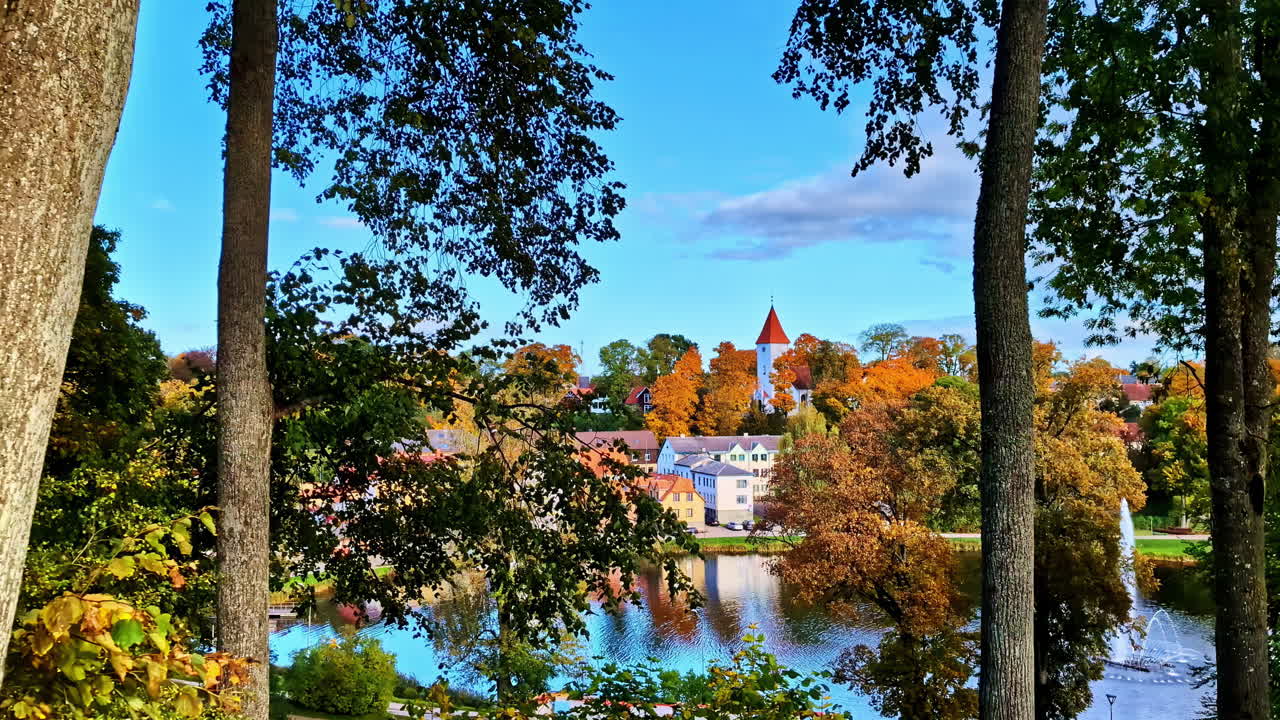 Nature historical architecture Talsi charming city in Latvia Town of Nine Hills lake