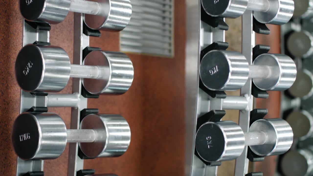 Dumbbells in a Gym
