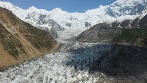 aerial shot of nanga parbat with a glacier, fairy meadows pakistan, cinematic wide revealing drone shot