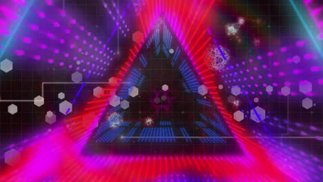 animation of spots over digital tunnel