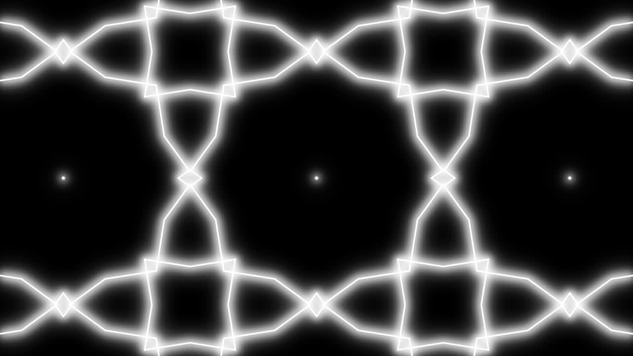 Geometric pattern line monochrome kaleidoscope animation