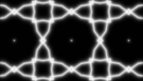 patrón geométrico línea monocromática animación de caleidoscopio