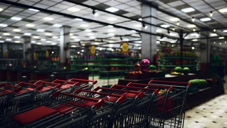 covid-19 epidemic and empty supermarket