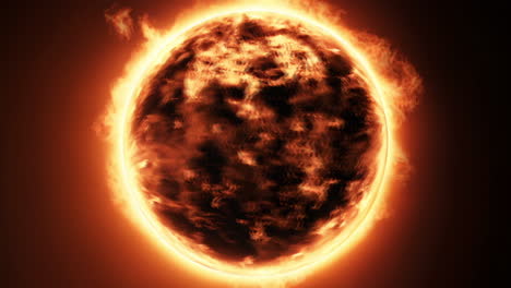 cinemagrafa de un planeta o un meteorito con un halo naranja ardiente en un fondo oscuro