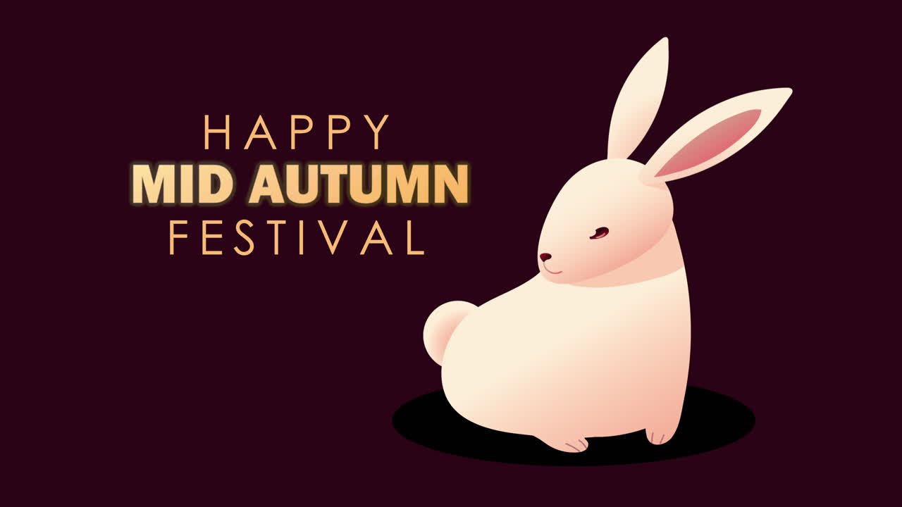 가을 중반 축제에 대한 귀여운 토끼 일러스트레이션