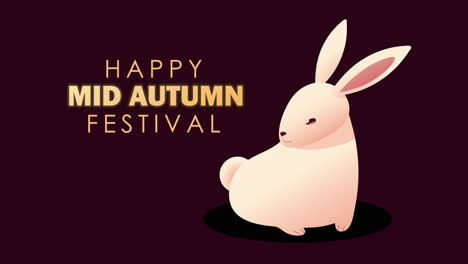 cute rabbit illustration for mid-autumn festival