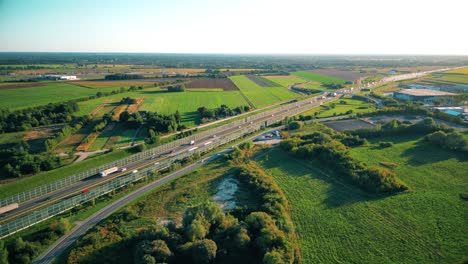 aerial view of goods warehouse