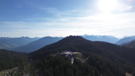 Aerial-shot-of-Nature-Mountain-Landscape-in-Austria,-Europe