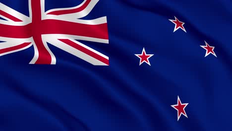 smooth wavy animation of the new zealand flag. official national flag of new zealand flutters in the wind. loop ready, 60 fps