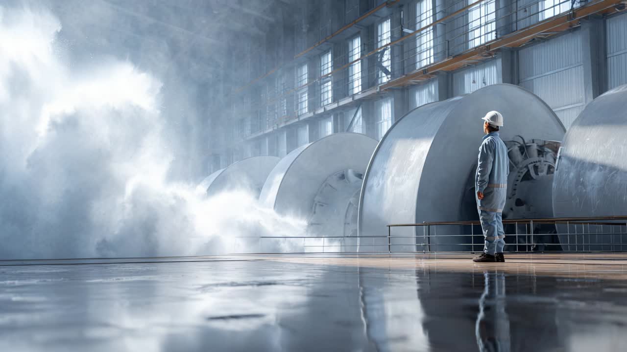 Worker in a power plant