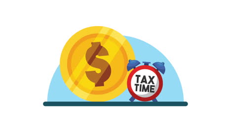 tax time alarm clock and coin
