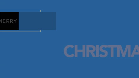 modern merry christmas text on blue gradient