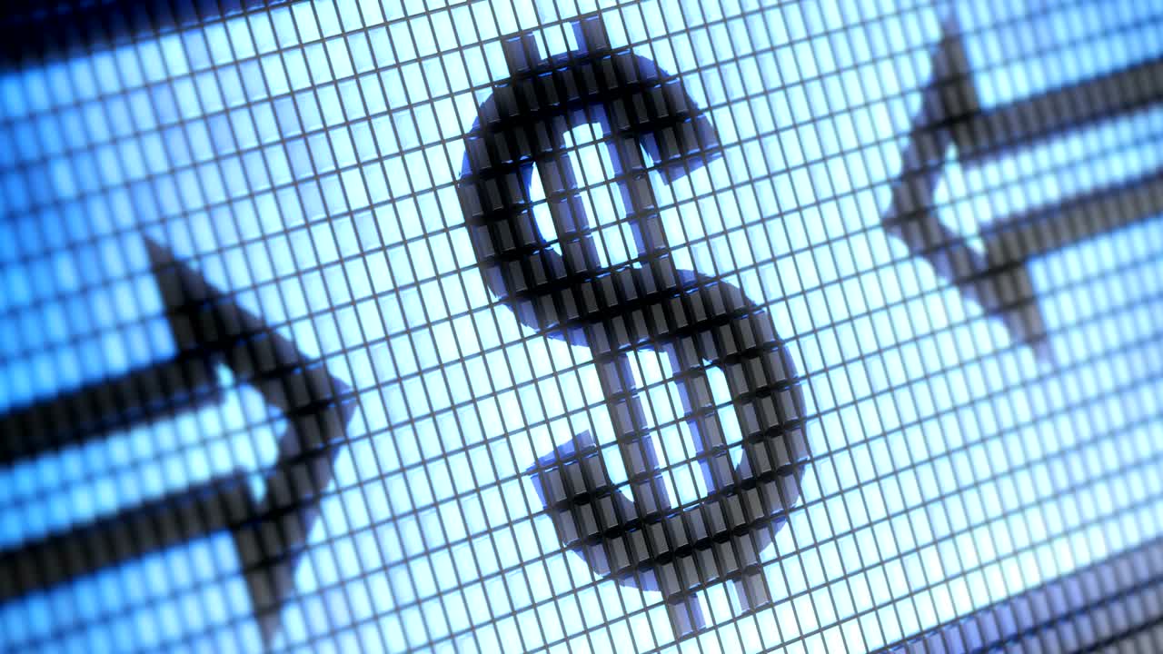 icono en la pantalla. resolución de 4k dólares. bucle.