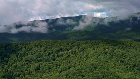 majestic drone shot of clouds blanketing the misty smokies