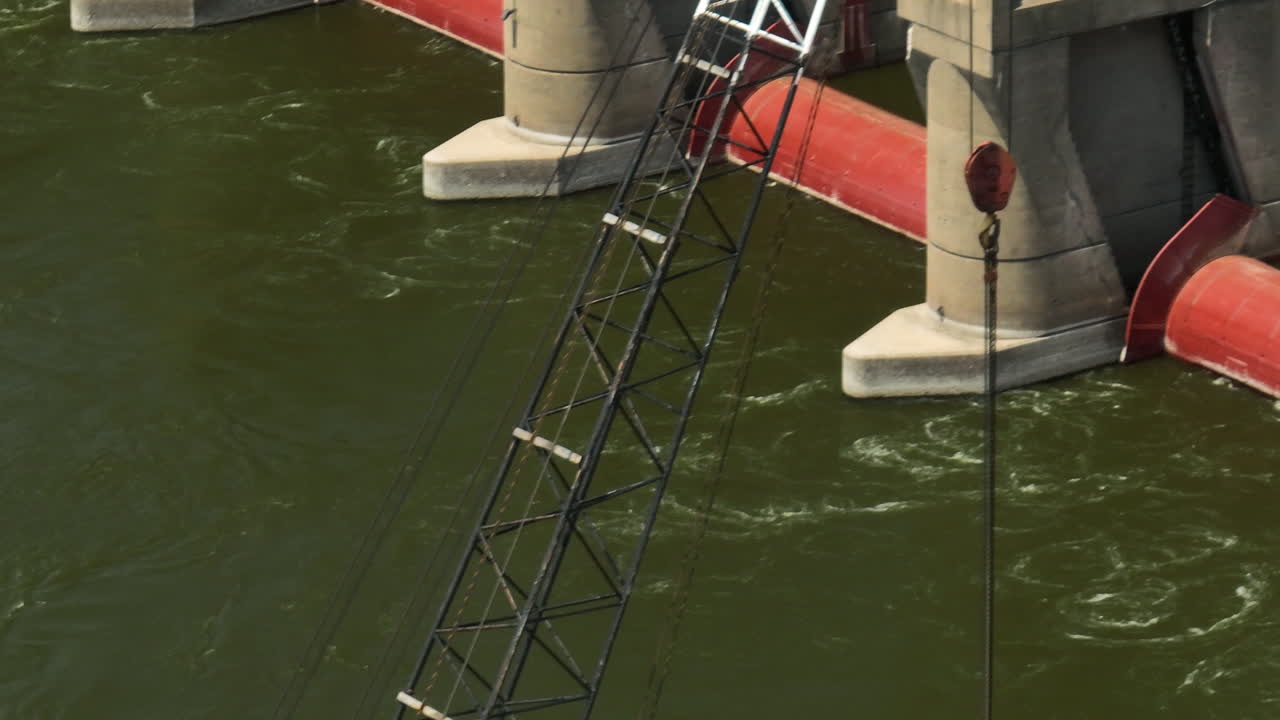 Crane With US Lock And Dam No