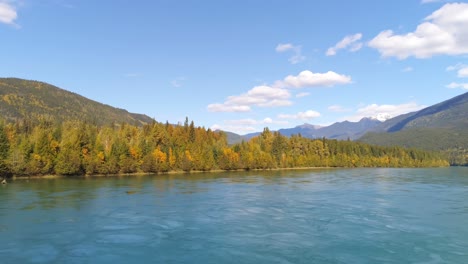 scenic mountain and river at countryside 4k