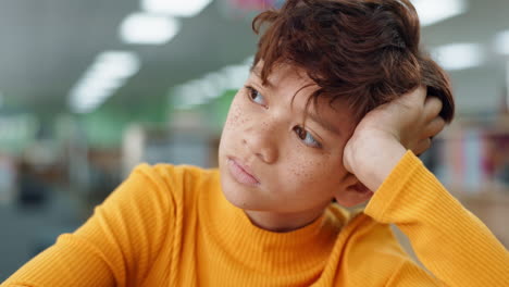 pensive child portrait