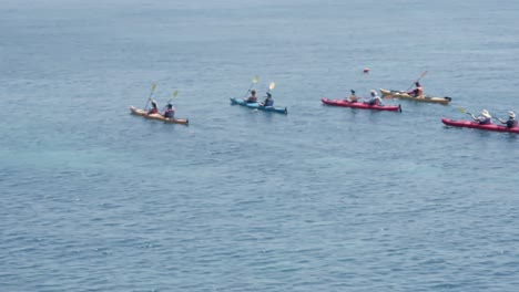 Boats,-rowing,-water-sports,-tourists,-Mediterranean,-ocean,-Santorini,-Greece