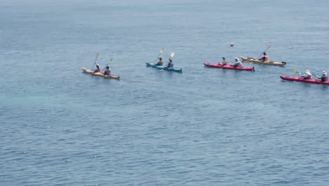 boats, rowing, water sports, tourists, mediterranean, ocean, santorini, greece