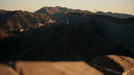 shot of china wall in setting sun
