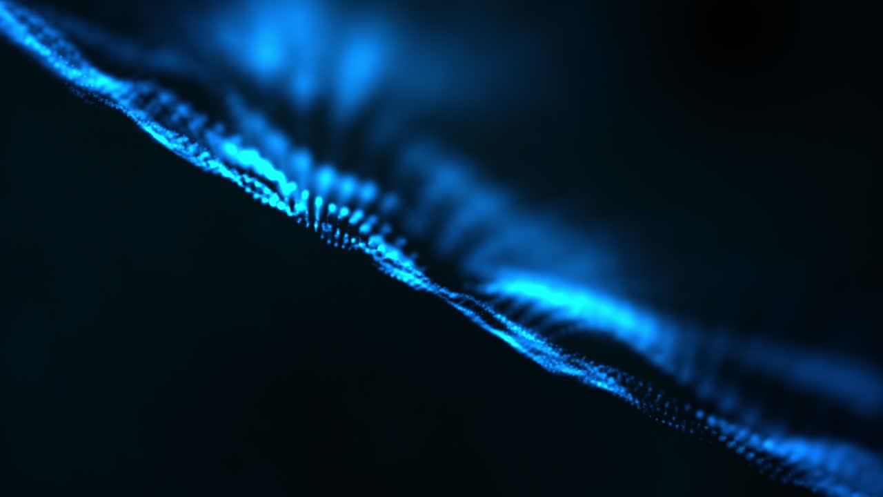 3d animacja ruch błękitnie niebieskiej ramki drutu siatka wzór fal ruchów efekt. bezszwone pętlowanie cyfrowe nowoczesne linie tło. doprowadził sci-fi ściana. 4k futurystyczny tytuł intro, cyber vj pętla.