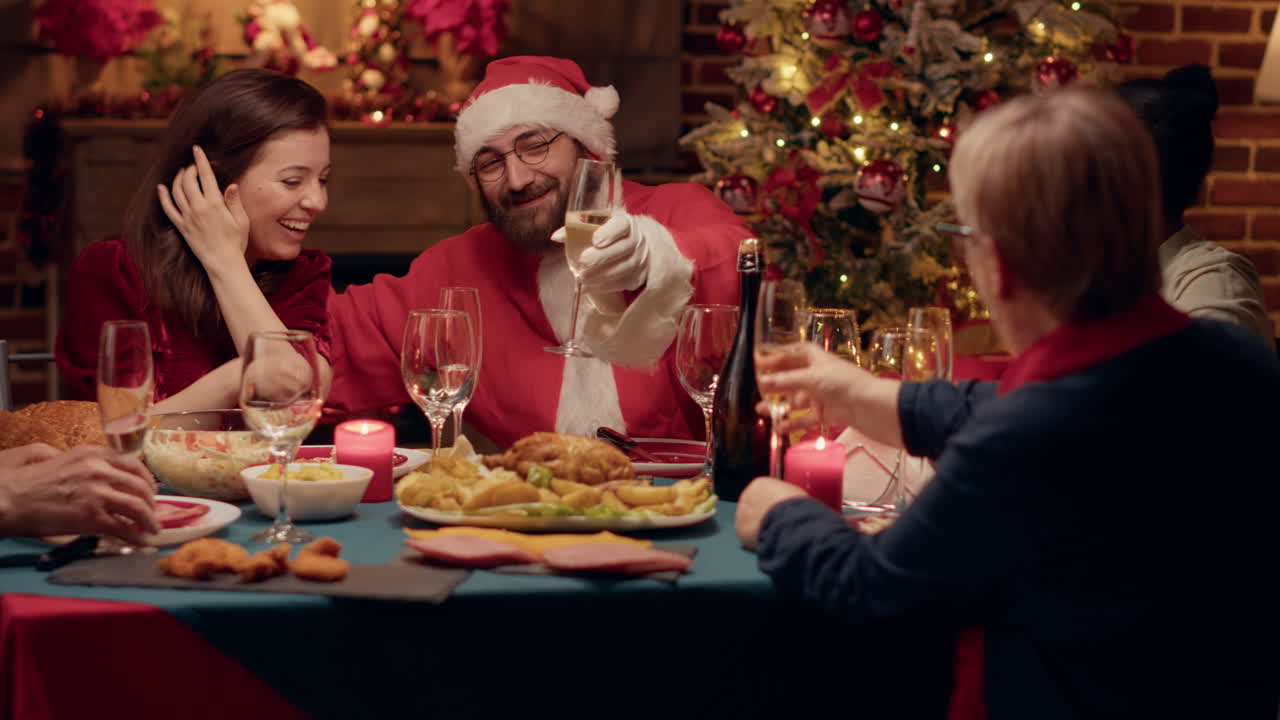 Christmas Dinner with Santa Claus and Family