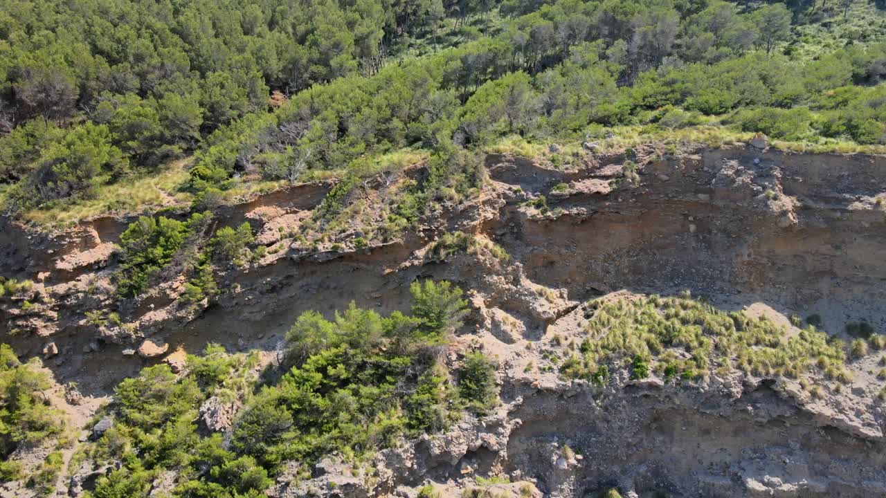 Discover the impressive natural beauty of Coll Baix near Puerto de Alcudia in Majorca. The landscape features rocky cliffs, lush greenery, and stunning coastal views perfect for outdoor adventures.