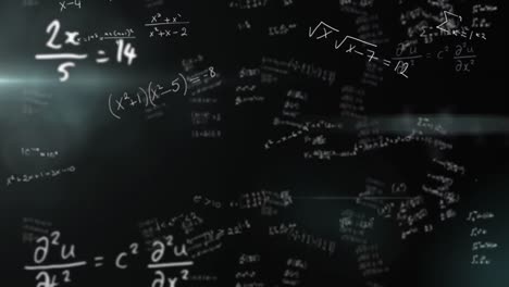 fórmulas matemáticas contra un fondo negro