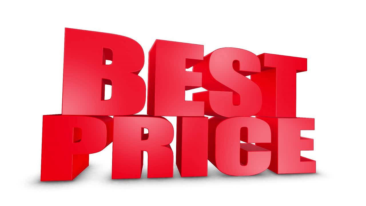 Best price 3d text on white alpha channel green screen advertising promotion discount offer sale 3d