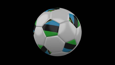 soccer ball with flag zanzibar loop 4k with alpha