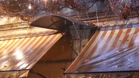 rainy day at a street cafe