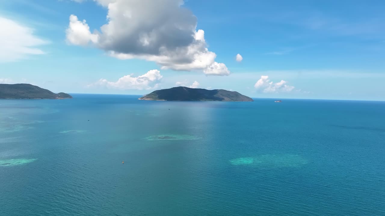 Beautiful Ocean View with Island and Blue Sky