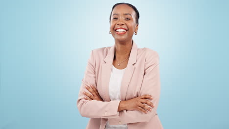 Black-woman,-business-and-arms-crossed-in-portrait