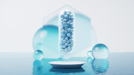 과 물 표면, 3d 렌더링