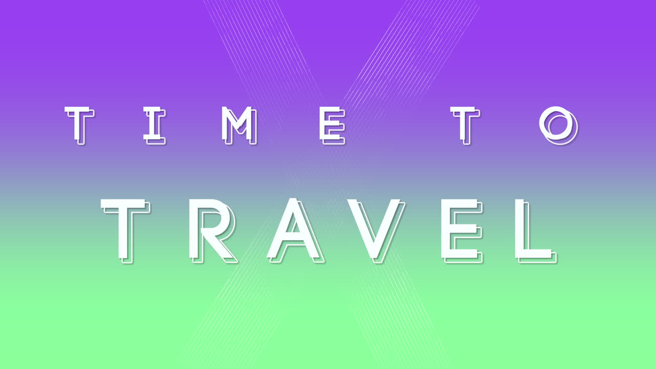 보라색과 녹색 그라데이션 질감을 여행하는 시간