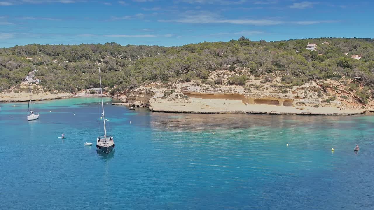 Exploring the coastline and waters of Mallorca in Spain from above