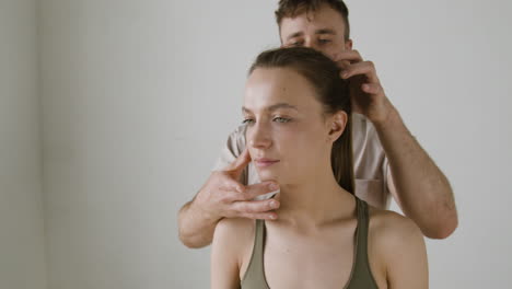 chiropractic neck and head adjustment session
