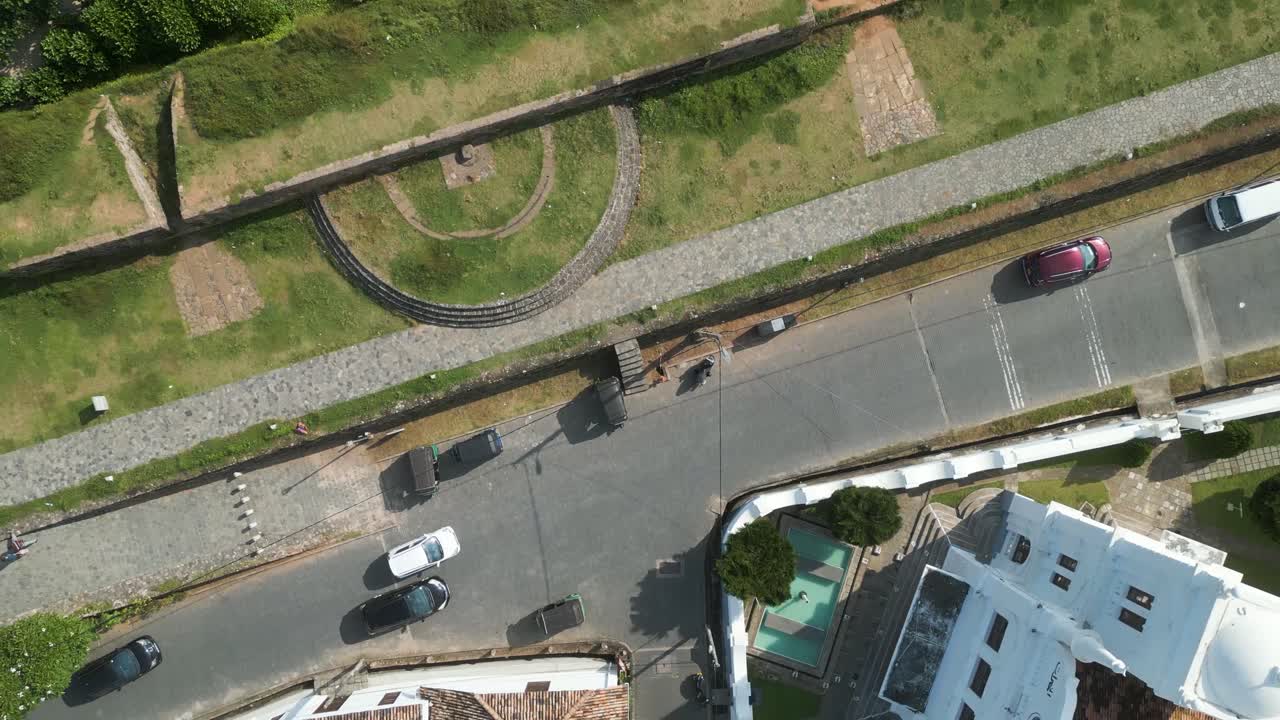 스리랑카 공중 요새 galle, point de galle 및 바다