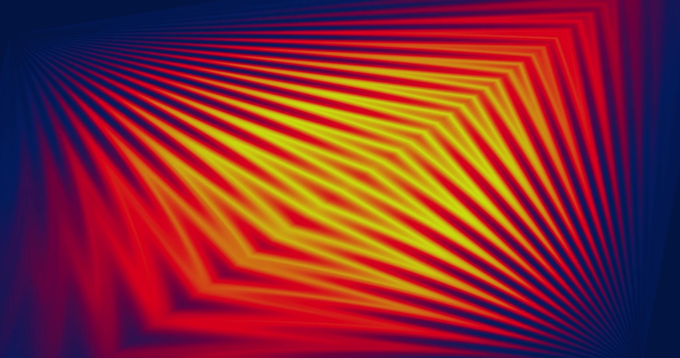 Abstract Geometric Background with Pulsing Red and Yellow Light Patterns