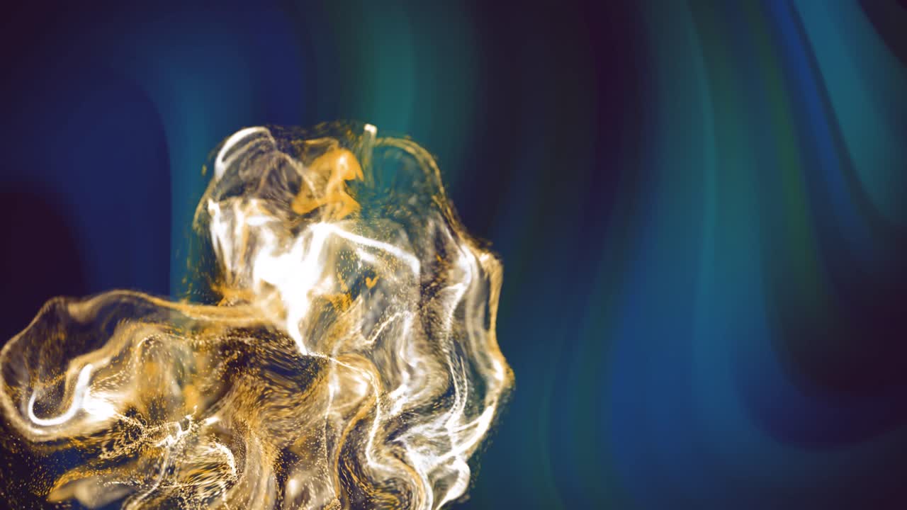 animación de luces brillantes en movimiento y ondas sobre un fondo negro