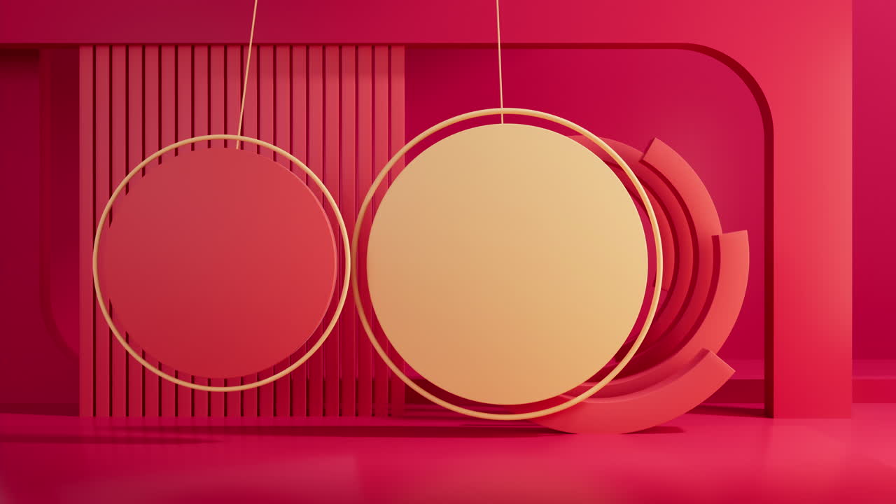 3d 기하학 공간 배경의 루프 애니메이션, 3d 렌더링