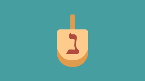 hanukkah vacaciones dreidel diseño plano icono de animación