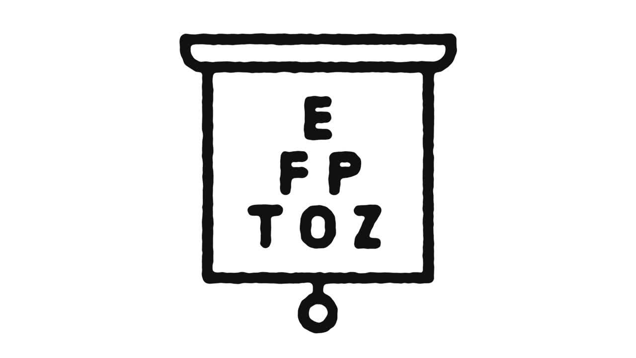 Eye Test Icon Animation Footage & Alpha Channel
