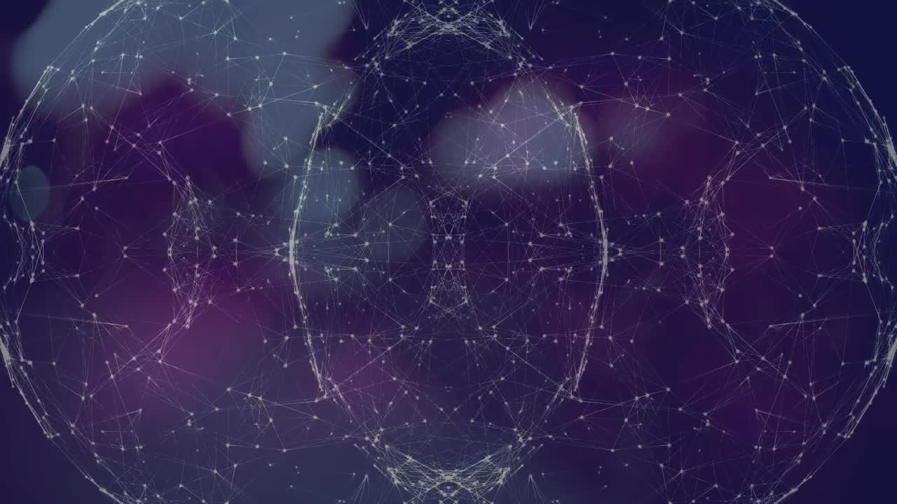 Animation of shapes over cityscape at night