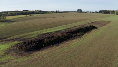 big pile of manure left on field