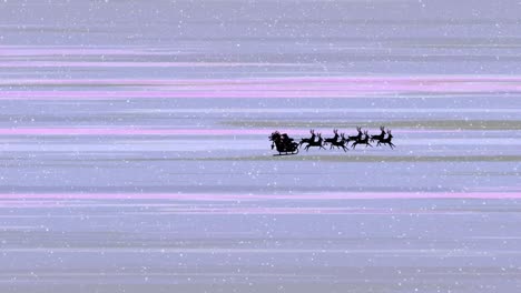 산타클로스에 내리는 눈은 보라색 빛의 경로에 대해 사 ⁇ 에 의해 당겨지고 있습니다.