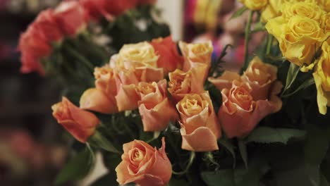 un ramo de rosas de colores