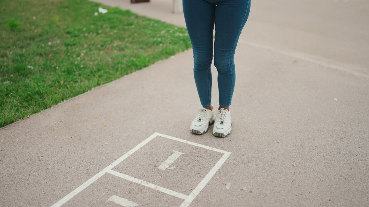 Hopscotch game on the playground
