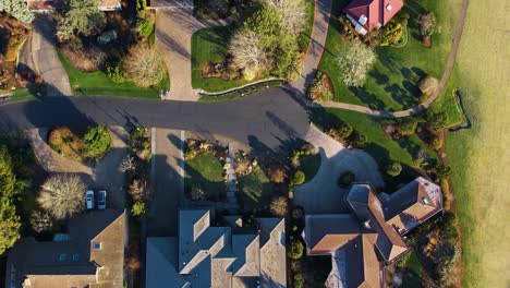 4K-aerial-drone-shot-overlooking-suburban-neighborhood-houses