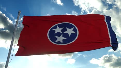bandera del estado estadounidense de tennessee, región de los estados unidos. 4k